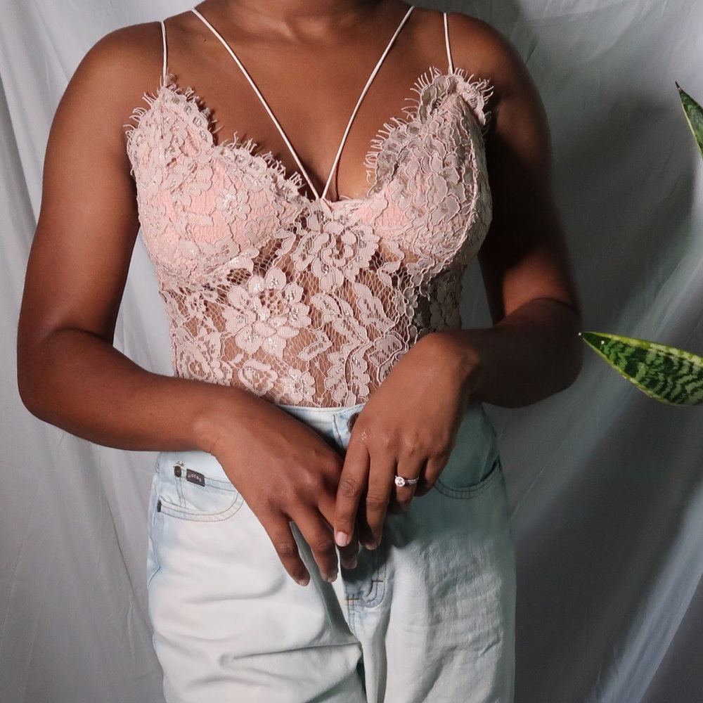 Pink Lace Bodysuit